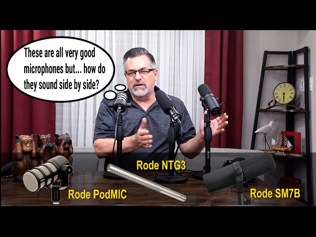 Rode PodMic, Rode NTG3 and Sure SM7B Microphone Comparison new