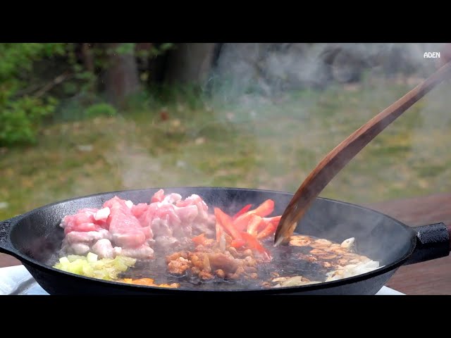 Fatty Pork Fried Rice【Cast Iron Skillet】