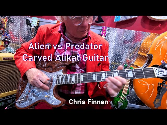 Alien vs Predator Alikat Carved guitar