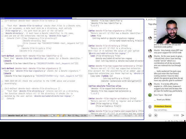 Live: Emacs DENOTE unit testing