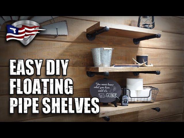 EASY DIY Floating Pipe Shelves / Industrial Farmhouse Decor
