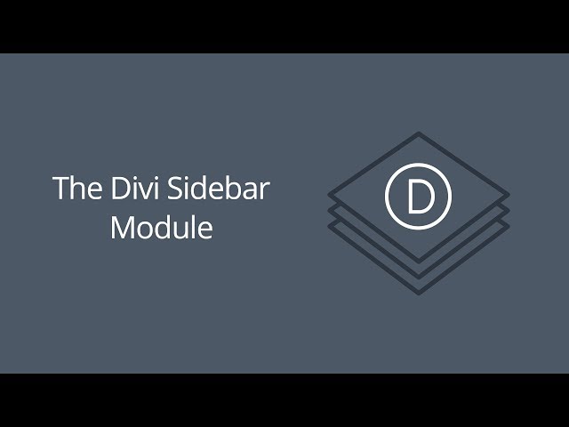 The Divi Sidebar Module