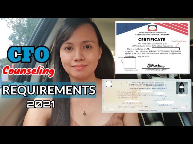 CFO COUNSELING REQUIREMENTS 2021