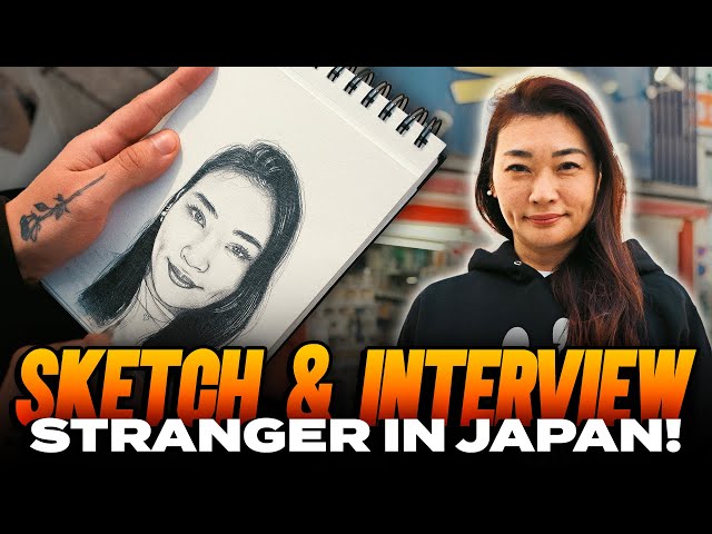 Drawing and interviewing a stranger in Tokyo, Japan!