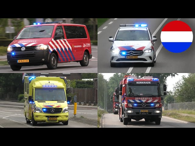 Brandweer, politie & ambulance met spoed onderweg in Brunssum (compilatie)