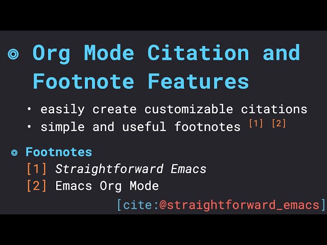 Org Mode Citation and Footnote Features — Straightforward Emacs