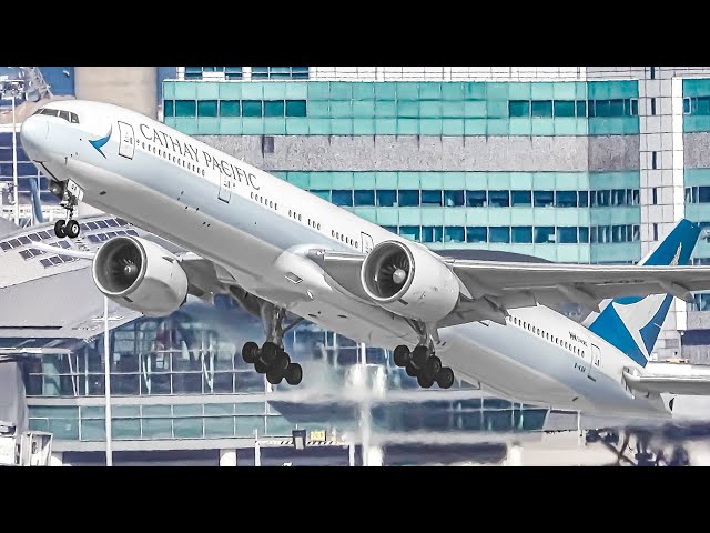 ✈️ 150 AWESOME TAKEOFFS FROM ABOVE | Hong Kong Airport Plane Spotting [HKG/VHHH]