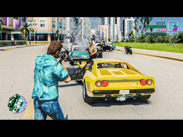 GTA Vice City Remake - Unreal Engine 5 Gameplay Concept Demo made with GTA 5 PC Mods