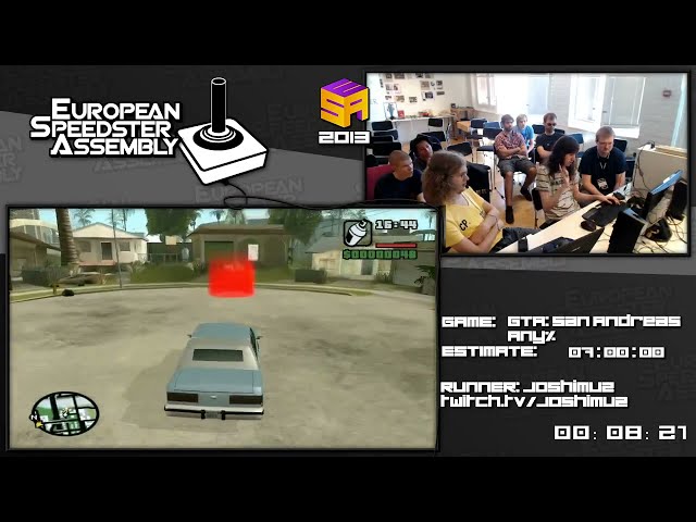 Part 1: GTA: San Andreas - World Record in 6:12:14 by Joshimuz Live European Speedster Assembly 2013