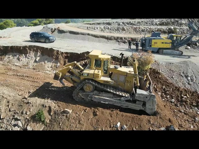 Caterpillar D10N Bulldozer Opening New Level At The Quarry - Samaras Mining Group