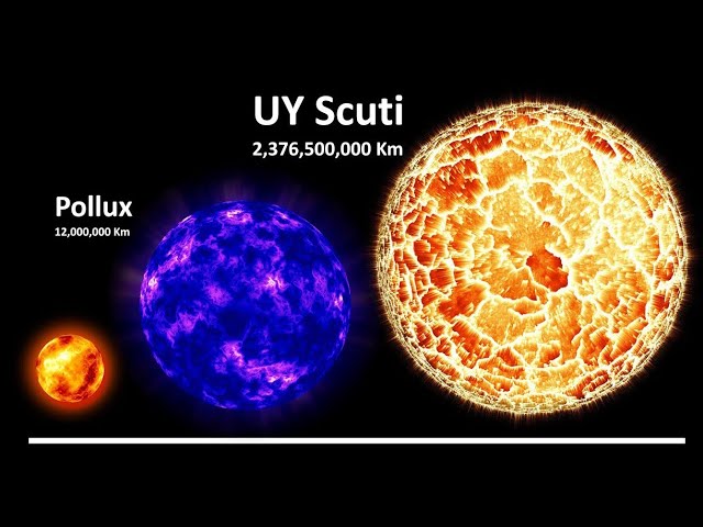 Top 10 largest stars in the universe