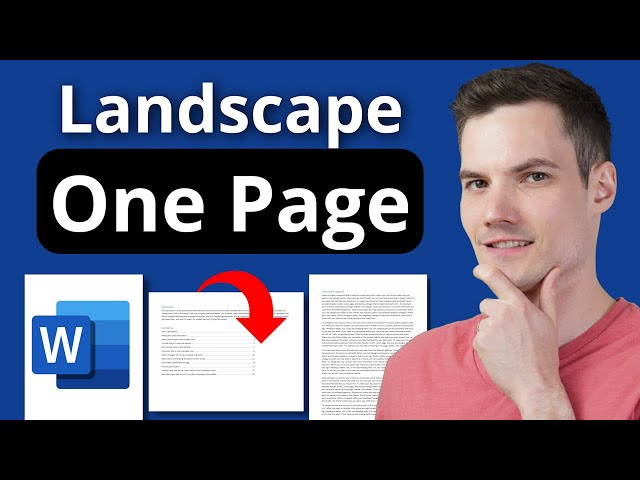 How to Landscape One Page in Word