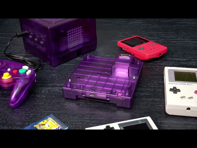Bitfunx Purple Black Translucent Case GC Replacement Shell for GBA Gameboy player