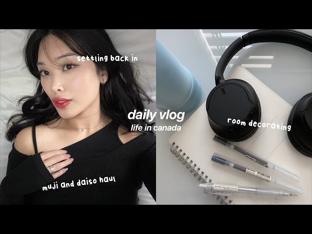 RESET vlog🧺🤍 Cleaning & organizing, big HAUL (muji, daiso, funkopop, stationary), back to Canada