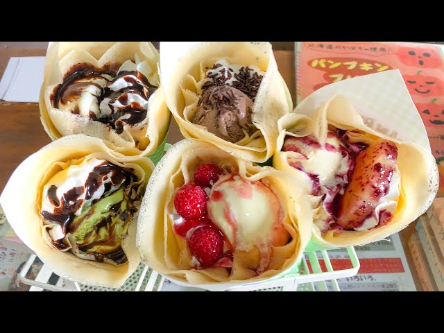 japanese street food - ICE CREAM CREPE Compilation クレープ
