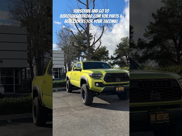 Lime Rush Toyota Tacoma King Package Elevate Billet UCA & Deaver AAL #88rotorsoffroad