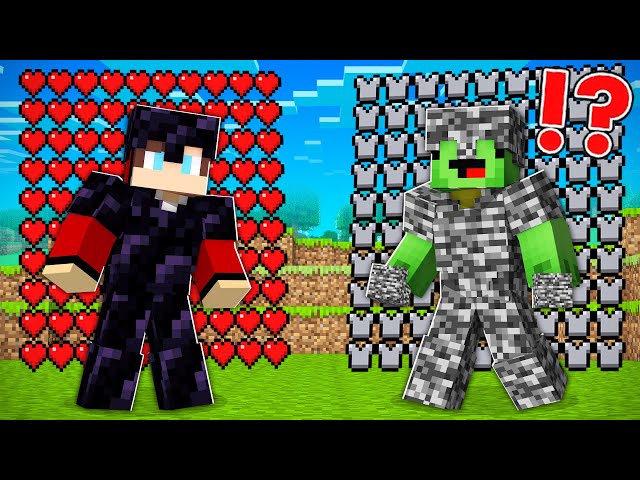 Obsidian Armor JJ vs Bedrock Armor Mikey in Minecraft - Maizen