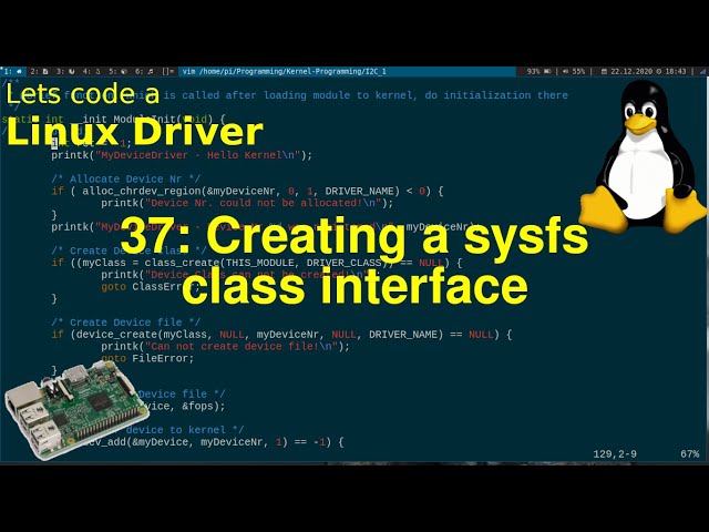 Linux Driver Tutorial 37 - Creating a sysfs class interface