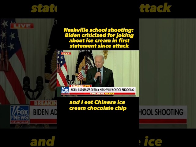 Nashville school shooting Biden criticized for joke about ice cream in first statement since attack
