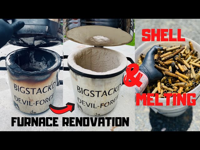 Bullet Shell Melting & Furnace Restoration - ASMR Metal Melting - BigStackD Casting Casings