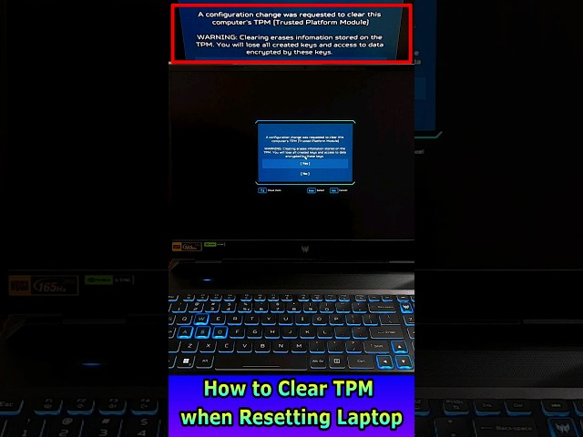 Should I Clear TPM when Resetting Laptop! 💻 #youtubeshorts #shortsvideo #shorts