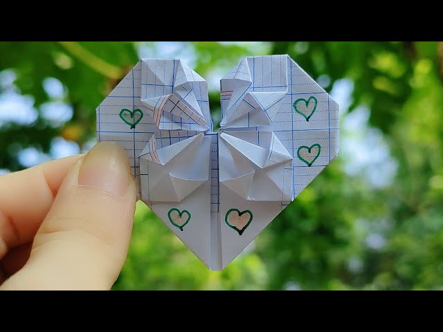 How to fold paper hearts | Instructions for folding paper hearts | Cách gấp trái tim giấy