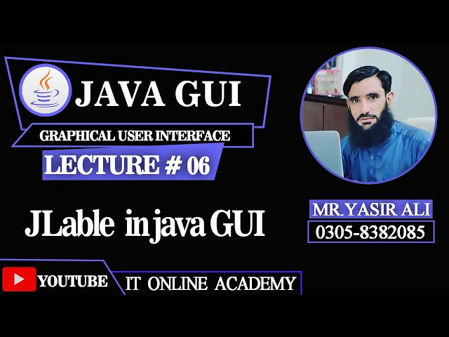 3) java Swing JLable in Java GUI in Pashto/ Urdu || JLable