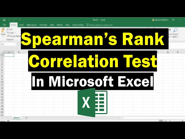 Perform A Spearman's Rank Correlation Test In Excel