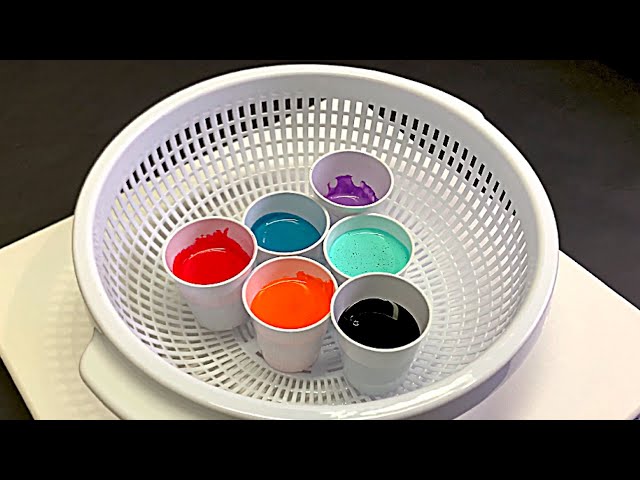 Acrylic Pouring COLANDER SPIN ART!! Fluid Art Painting For Beginners Technique! Wigglz Art