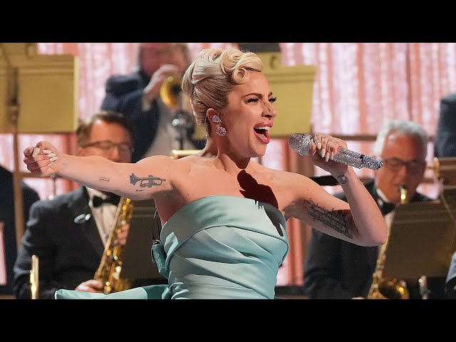 GRAMMYs: Lady Gaga TEARS UP During Performance
