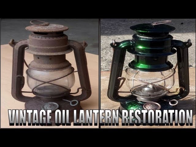Crazy Rusty Oil Lamp Restoration..With a twist! Green Lantern