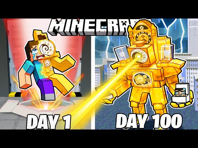 I Survived 100 Days as CLOCK MAN in HARDCORE Minecraft!