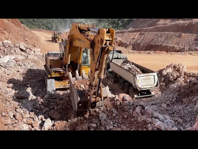 Liebherr 974 Excavator Loading Lorries - Sotiriadis/Labrianidis Quarry Works