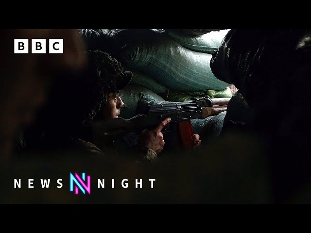 Ukraine frontline: Soldiers dig trenches under fear of Russian snipers | BBC Newsnight
