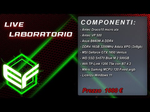 PC gaming per il FullHD con WIFI da 1000 euro (i5 12400F, GTX 1650)