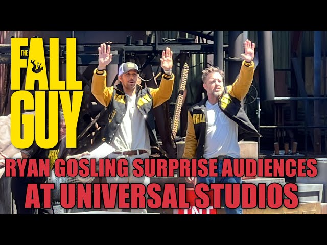 Ryan Gosling Makes Surprise Appearance At Universal Studios Hollywood  Fall Guy Stuntacular Pre-Show