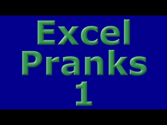 Excel Pranks 1 - Make Data Disappear and Show a Message