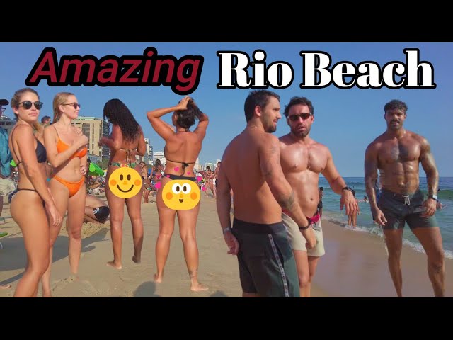 RIO De Janeiro Beach Walk, Brazil. AMAZING LEBLON BEACH😍 + Cool Music😎AWESOME Rio Beach Walks [edit]