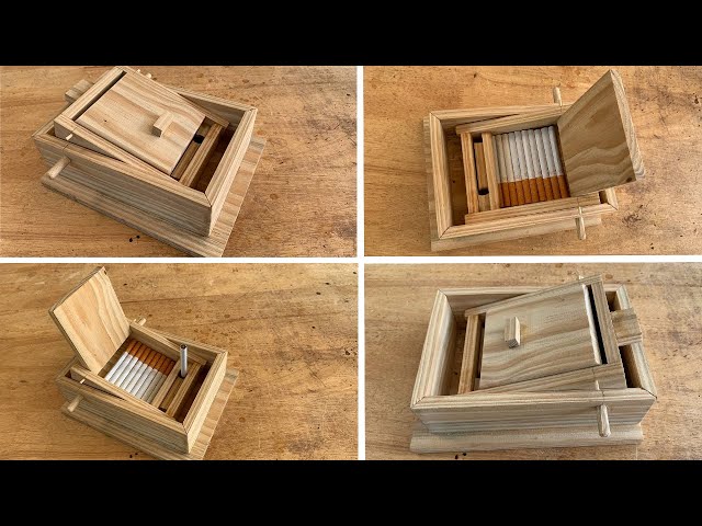 DIY Woodworking wooden Cigarette Dispenser - Cigarette dispenser DIY