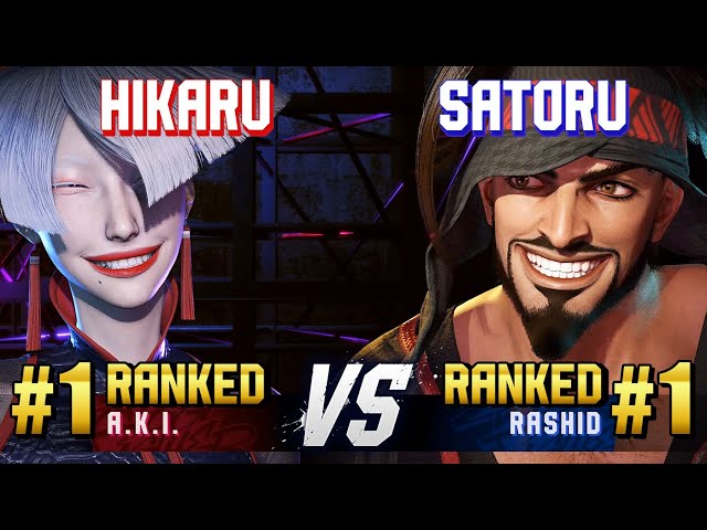 SF6 ▰ HIKARU (#1 Ranked A.K.I.) vs SATORU (#1 Ranked Rashid) ▰ High Level Gameplay