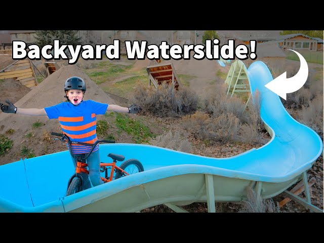 Building a Backyard Waterslide for Bikes!