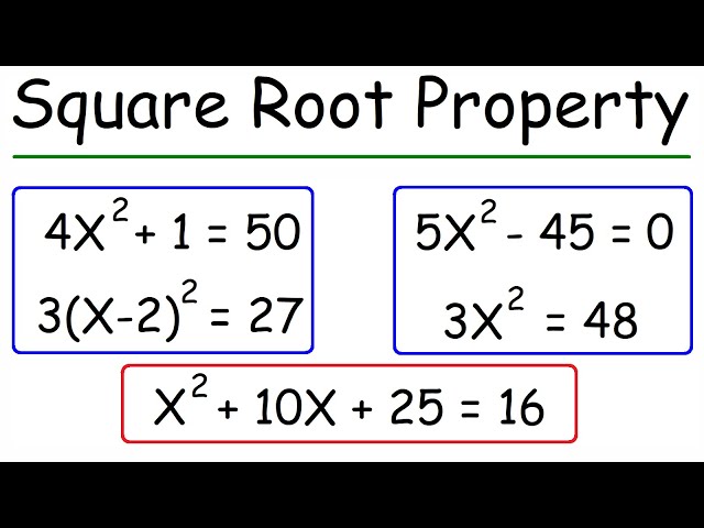 How To Solve Quadratic Equations Using The Square Root Property | Algebra