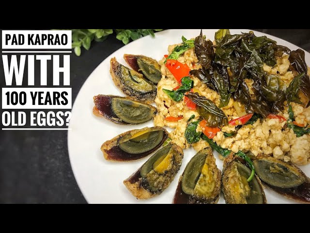 Thai Spicy Basil Stir Fry + Century Eggs Recipe |Pad KraPao Gai(Chicken) |  Thai Girl in the Kitchen