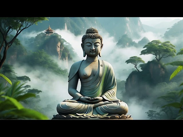 BUDDHA, MEDIDATE, RELAX AND SLEEP, A Tranquil Landscape of Misty Mountains, RELAXING MUSIC