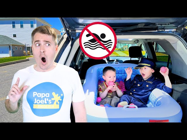 Little Police Officer Learns Safety Rules in the Car | Pretend Play Stories by Papa Joel’s English