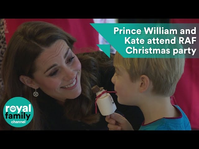 Prince William and Kate laugh with kids at Christmas party