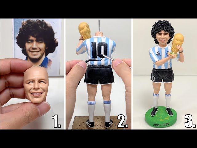 Remembering Diego Maradona, polymer clay sculpture of Argentine football legend【Clay Artisan JAY】