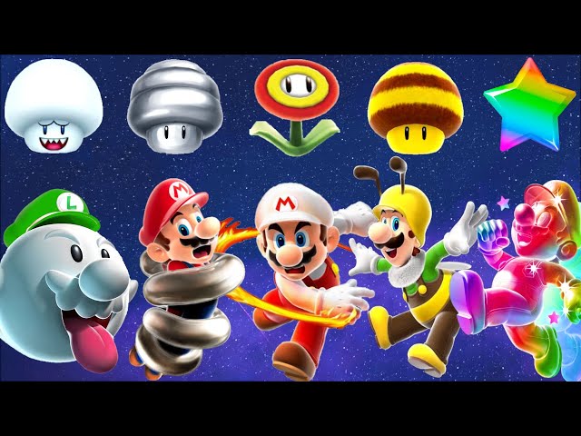 Super Mario Galaxy HD - All Mario & Luigi Power Ups