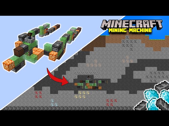 Minecraft: Full Automatic Mining Machine Tutorial!! (Diamond/Ancient Debris, 1.16+)