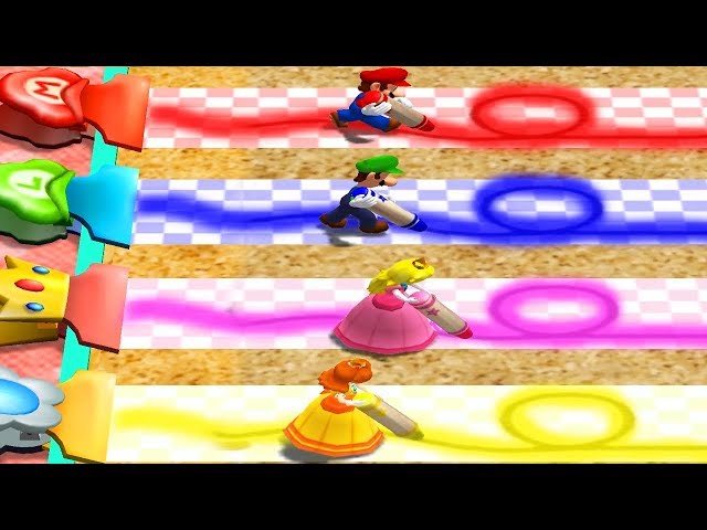 Mario Party 4 - Minigames - Mario vs Luigi vs Peach vs Daisy